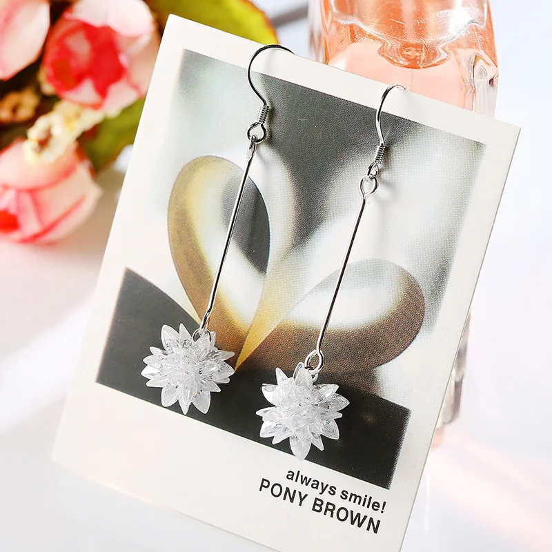 2017 новая мода высокое качество серебро 925 пробы кристалл снежинка ледяные уши