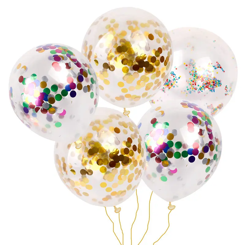 QIFU 10 шт. 12 дюймов воздушный шар "Конфетти" Гелиевый шар с днем рождения Gaint Transparente воздушные шары на день рождения вечерние украшения для детей
