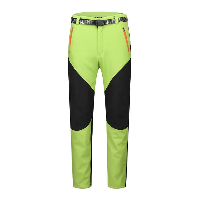 RAY GRACE Зимние флисовые походные брюки для мужчин водонепроницаемые ветрозащитные тепловые уличные спортивные брюки Кемпинг Альпинизм - Цвет: Green