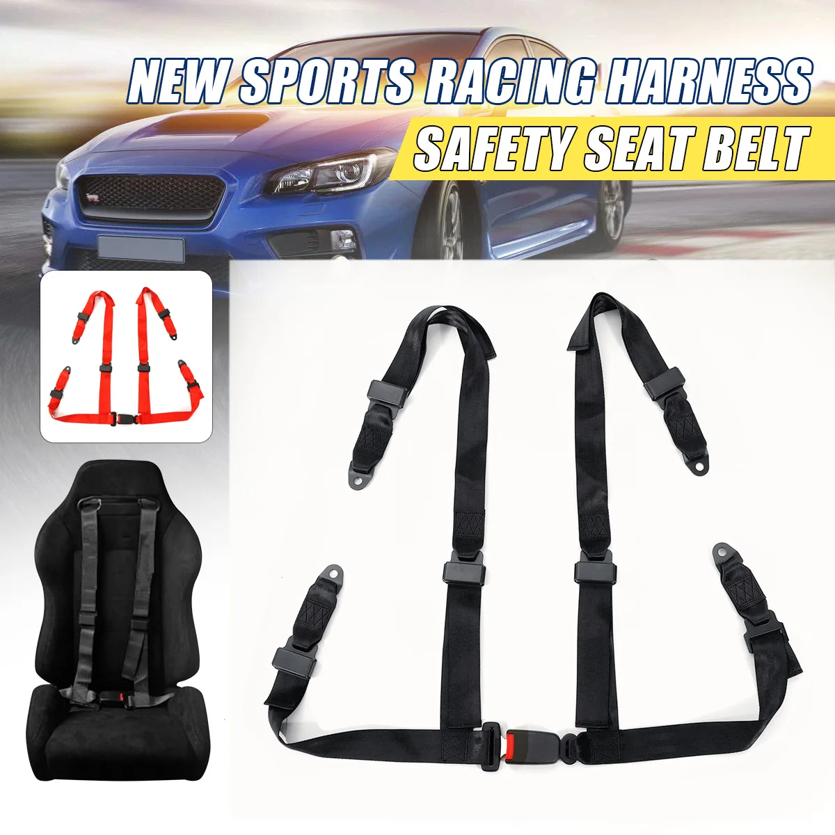 Universal Vehicle Racing Auto Car Safety Seat Belt Racing Harness safety belt seat harness 3 4