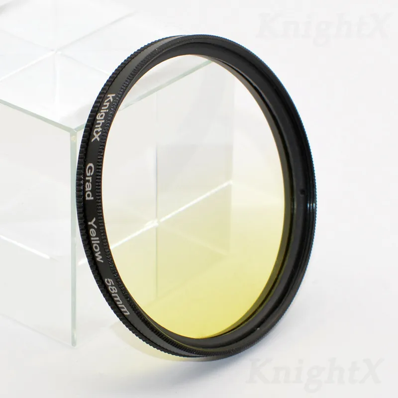 Grad Yellow KnightX Цветной Объектив Градуированный УФ фильтр CPL ND для Canon nikon d3200 d3300 d5500 d5300 1200D 750D 700D камера 52 мм 58 мм 67 мм 77 мм - Цвет: Grad Yellow
