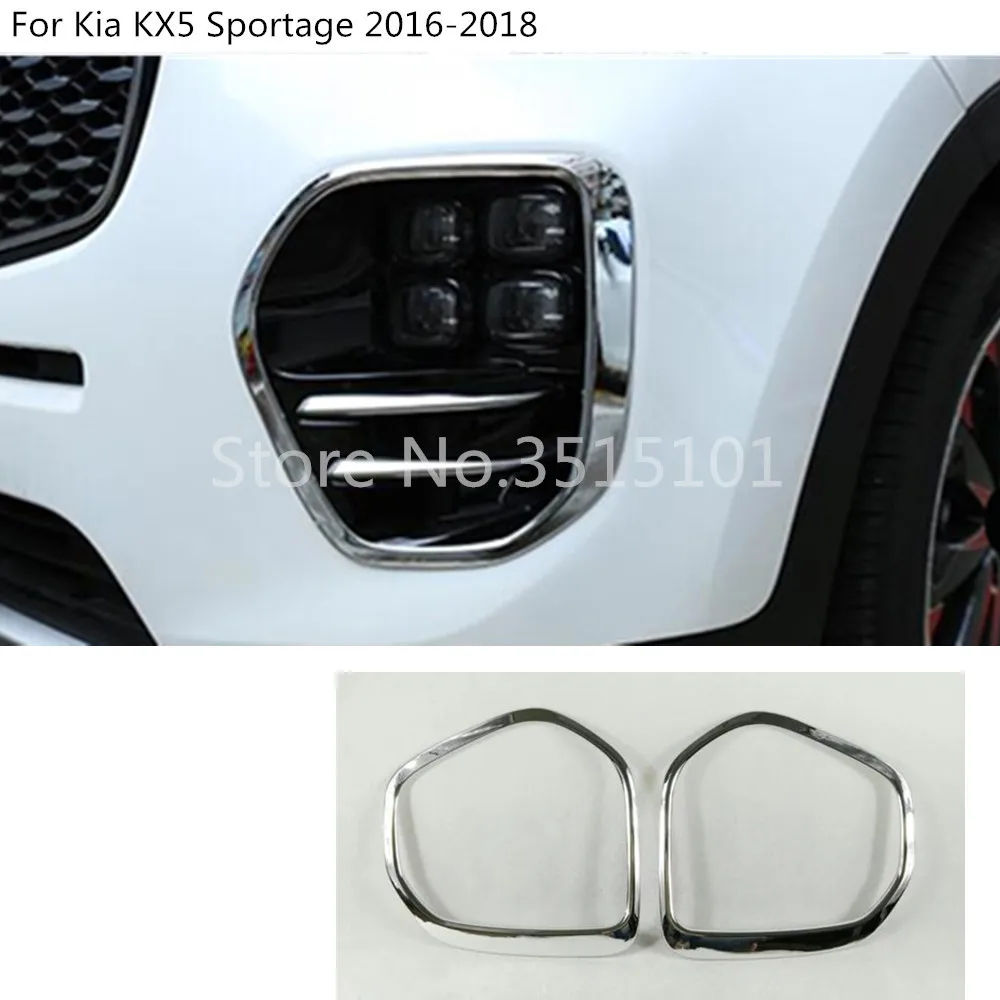Car Front Fog Light Lamp Frame Styling ABS Chrome Cover Trim Parts Moulding 2pcs For Kia KX5 Sportage 2016 2017 2018 | Автомобили и