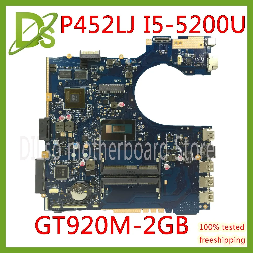 

KEFU P452LJ For ASUS PU452LJ P452L P452LJ laptop mainboard I5-5200U motherboard GT920M 2GB original motherboard Test work 100%