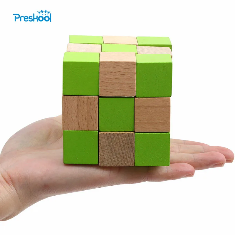 Preskool IQ Brain Teaser Wooden Cube 3D Puzzles Toy For ...