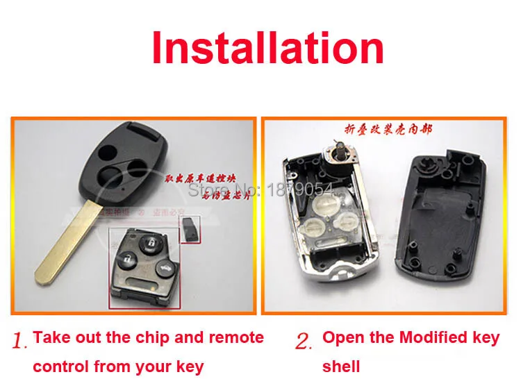 3 Button Modified Flip Remote Key Shell for Honda CRV Fit Accord Pilot civic Replacement Folding Key Shell Cases Keyless Fob (8).jpg