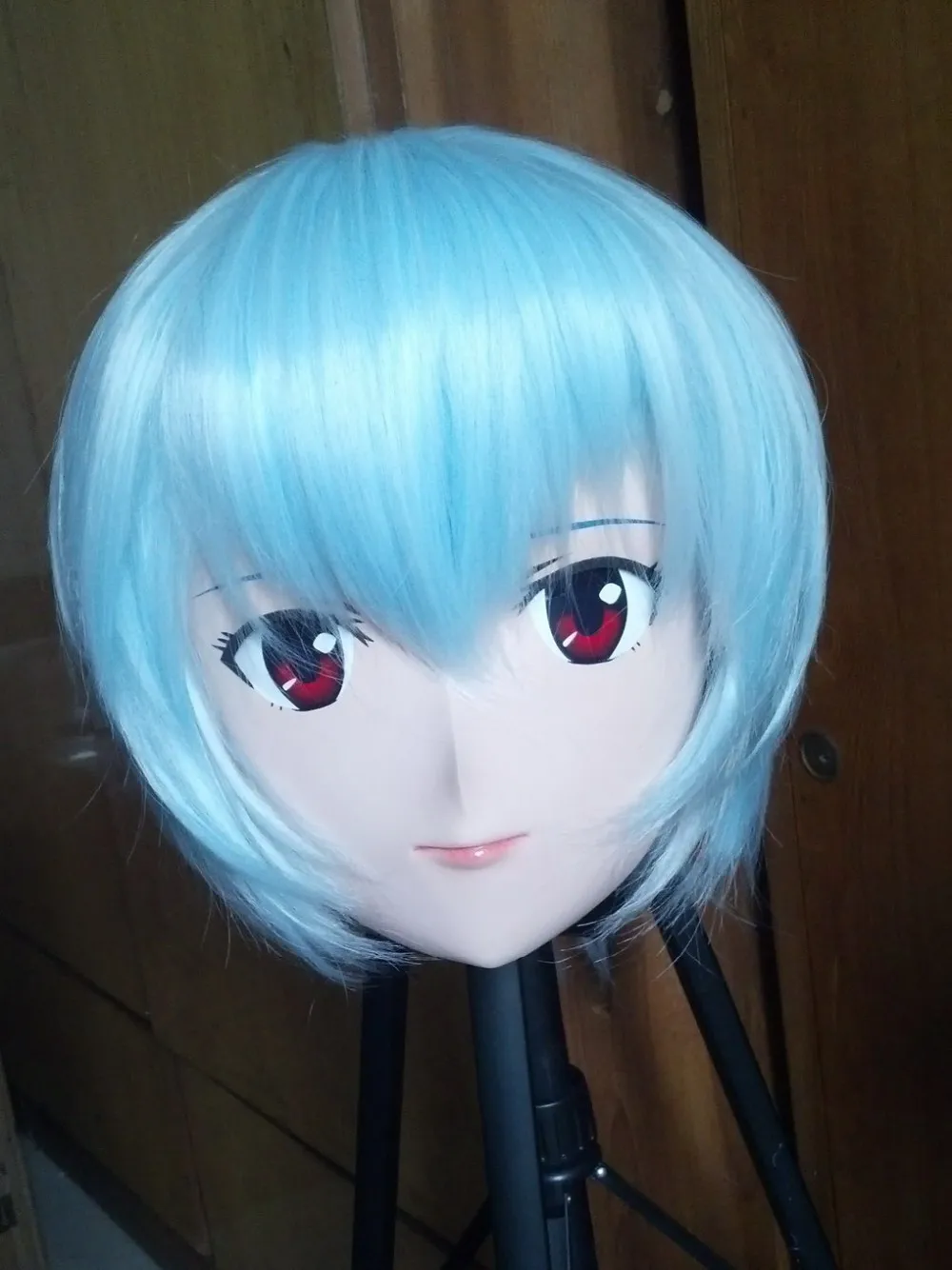 

(KM91810)Top Quality Handmade Female Resin Full Head Cosplay Japanese Role Ayanami Rei Play Anime Kigurumi Mask Crossdresser Dol