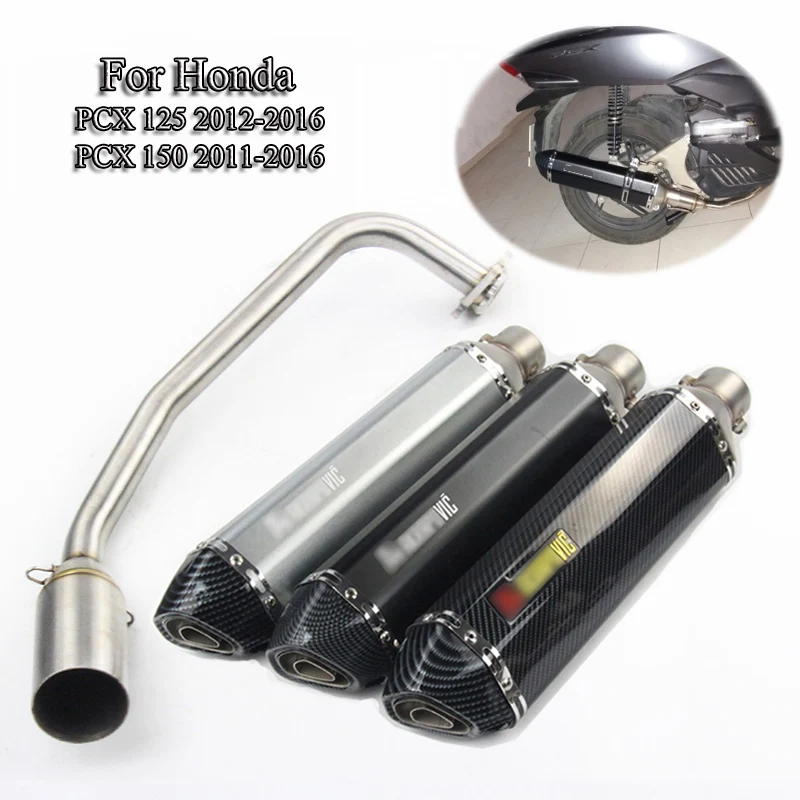 

For Honda PCX 125 150 Motorcycle Exhaust Pipe Full System Muffler Front Link Connrct Pipe Slip On PCX125 PCX150 Dirt Bike Escape