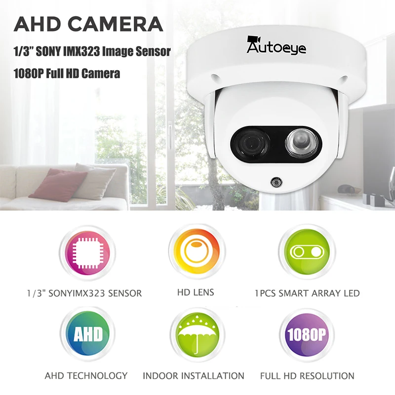 Камера видеонаблюдения Autoeye AHD 1080P Sony IMX323 2 МП ИК ночное видение 30 м|ahd camera 1080p sony|ahd