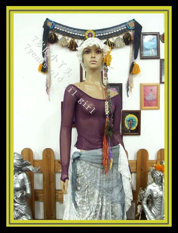 

Transparent thin belly dance long top CH95