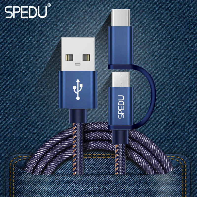 2 в 1 Micro USB Type C кабель для Samsung Galaxy S9 S8 Plus Xiaomi зарядный iphone xr xs max x 7 8 plus 6s|Кабели