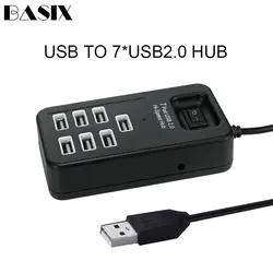 Usb-концентратор 2,0 Мульти USB 2,0 usb-хаб высокоскоростной 4/7/10 портов Hab с адаптером включения/выключения для ПК Компьютерные аксессуары