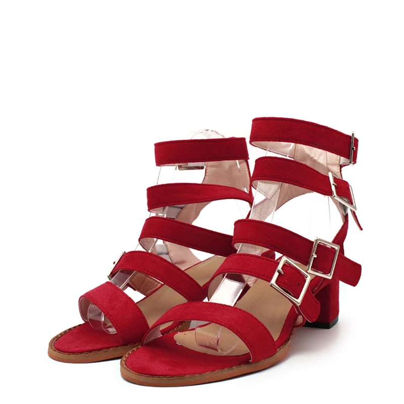 

Women Sandals For Female Spring Summer Womens Low Block Buckle Strap Open Toe Shoes Sandals low Square heel ring strap 2019