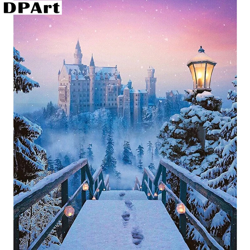 

Diamond Painting Full Square/Round Drill Castle In Snow 5D Daimond Painting Embroidery Cross Stitch Kit Mosaic Rhinestone Y356