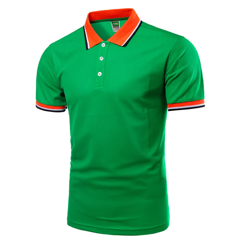 Новинка, зеленое поло для мужчин, лето, Модная приталенная рубашка поло с коротким рукавом, повседневные брендовые одноцветные рубашки поло из хлопка, Homme Xxxxl - Цвет: Green