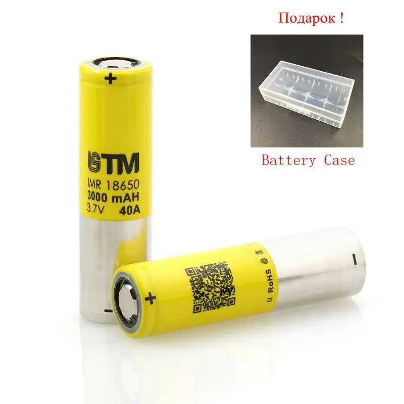 18650 Battery Listman 3000mah Rechargeable Batteries for Electronic Cigarette Box Mod LG HG2 HE4 High Quality Battery Case Gift
