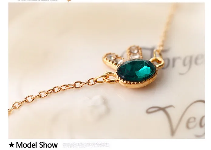 SL091 2017 New Green Rabbit Crystal Bracelet 