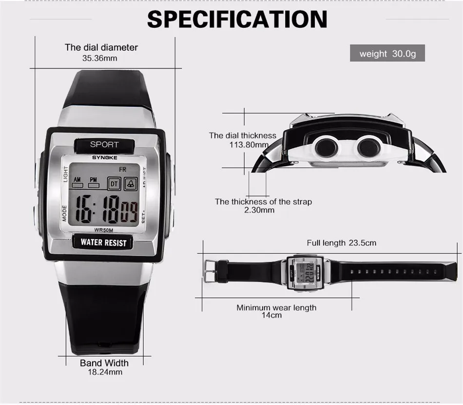 SYNOKE детские электронные наручные часы цифровые Montre Enfant противоударные водонепроницаемые детские часы для мальчиков и девочек Детские ударные часы