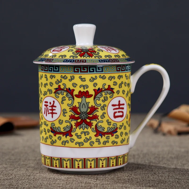 Jingdezhen Bone китайские керамические большие чашки с крышкой фарфоровая посуда для