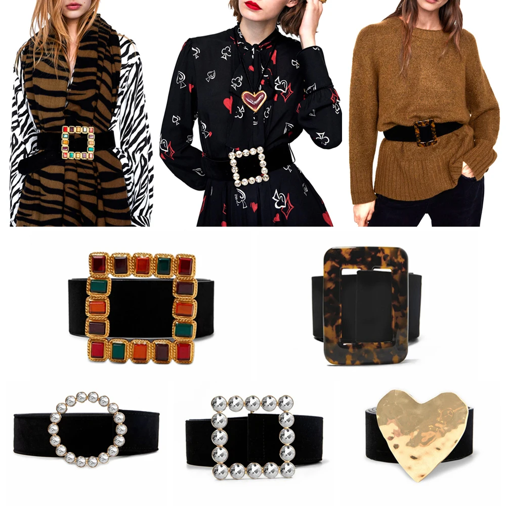 

New Fashion Harajuku Belts for Women Boho Heart Square Waist Belt Ladies Colorful Crystal Belly Chains Wedding Party Accessories