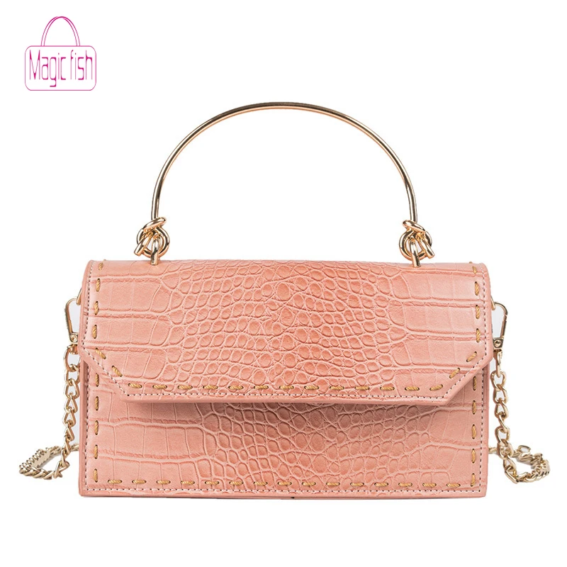 

Magic Fish Crocodile pattern Tote bag 2019 fashion PU leather Women Designer Handbag Chain shoulder female mssenger bag