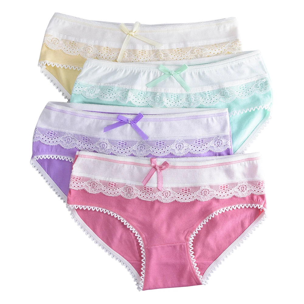 4 шт./упаковка кружевные трусы для девочек подростков|girls briefs|briefs girlskids underwear for girls |