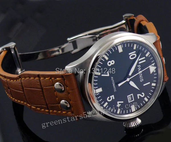 

47mm parnis luminous black dial ST 2551 movement Folding clasp automatic mens watch P38