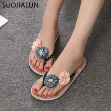 Women Flip Flops Shoes Slippers 2018 Summer Outside Sandals Mujer Beach Flats Slides Casual Flowers Sandals suihyung women shoes 2018 new summer female flats beach slippers flip flops flowers thick bottom woman casual wedges slippers