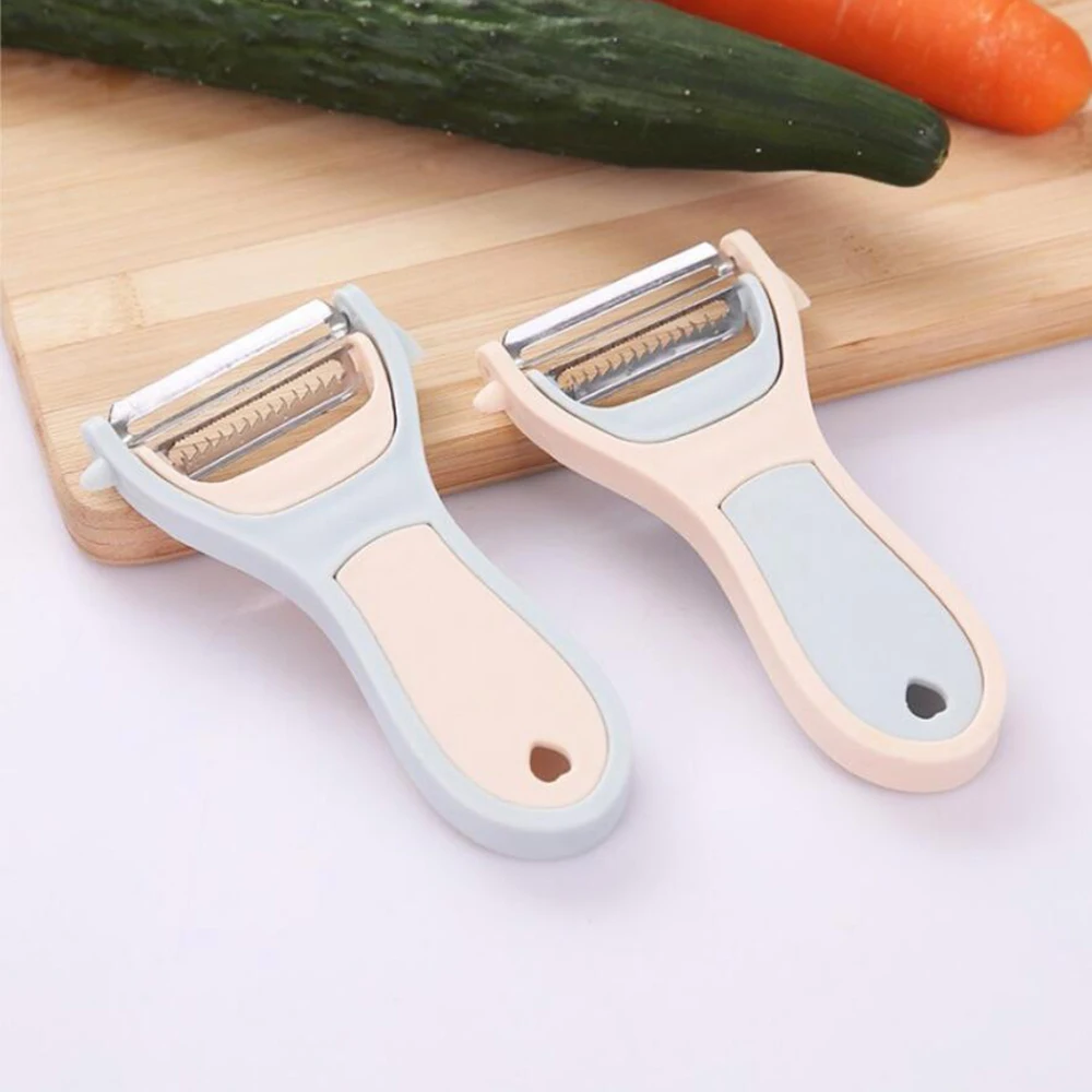 2in1 Plastic + Stainless steel Fruit Slices Potatoes Apple Peeling Multifunctional Peeler Tools High Quality 14*6.5cm 50gB | Дом и сад