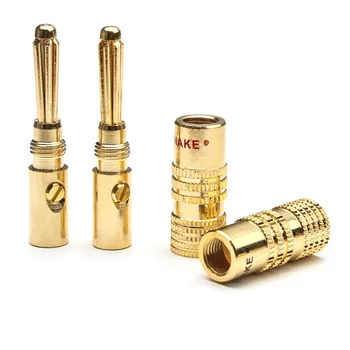 

12PCS 4mm Copper Banana Plug Connectors 24k Gold Plated Musical Speaker Cable Wire Banana Plugs 6 Pin Header Wire Connectors