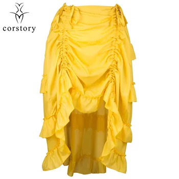

Corstory Multilayer Yellow Chiffon Skirt Victorian Costumes Gothic Steampunk Clothing Sexy Skirts For Women Matching Corset