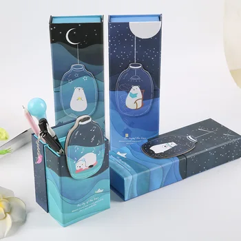 

Space Starry Sky Series Iron Pencil Case For Pen Stationery Storage Box Korea Style Kids Gift Organizer Bag School Office Suppl