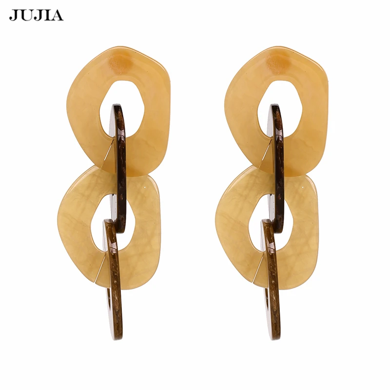 

JUJIA Jewelry New Brand Geometric Drop Dangle Earrings Acrylic Statement Earrings For Women Wedding Bijoux