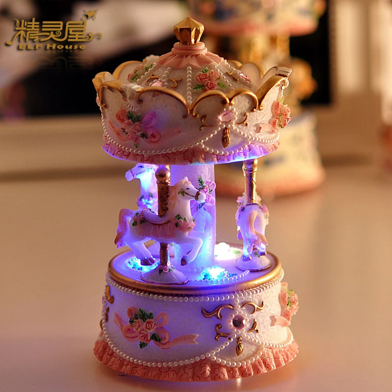 Newest Carousel Music Box toy Christmas Gift Luminous With Song