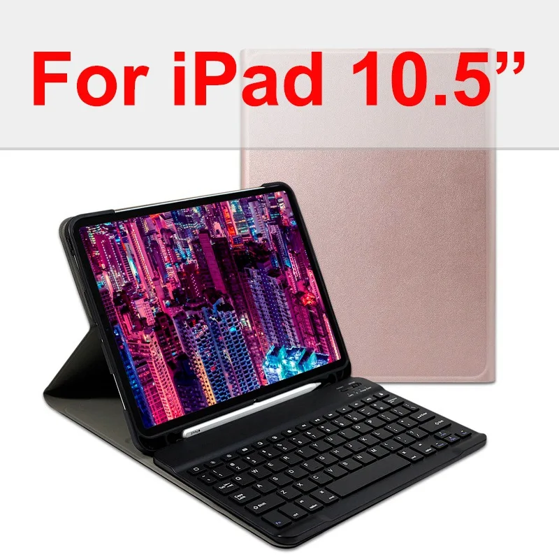 Для iPad 11/10. 5/9. 7 /Air 3 чехол клавиатура съемный карандаш держатель беспроводной зарядки прикрепить поддержка для iPad чехол s - Цвет: 10.5 Rose
