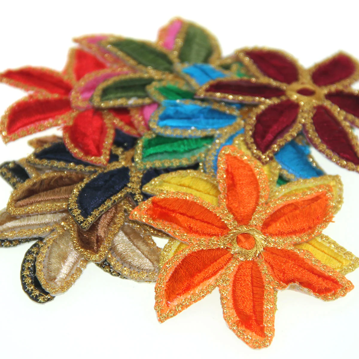 6.5cm 6pcs/lot Retro Small Flower Sew On Patches DIY Patch Applique
