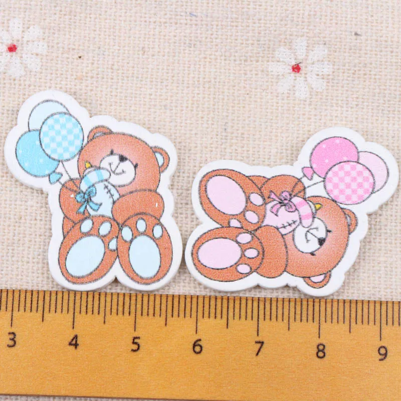 Description Picture 4 of itemBlue/Pink Lovely Bear Pattern Scrapbooking Craft Embellishment For Handmade Sewing Home Decoration 28x34mm 20pcs