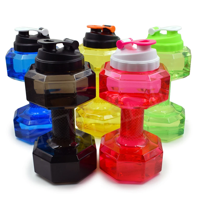 

2.5L Dumbbells Shaped Plastic Big Large Capacity Gym Sports Water Bottle Outdoor Fitness Bicycle Bike Camping Cycling