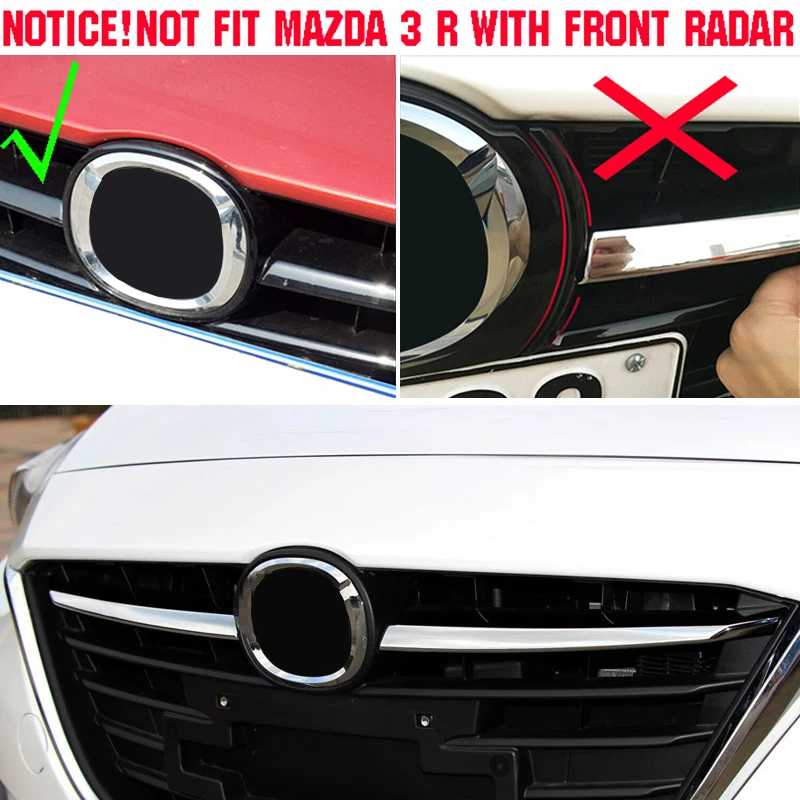 Для Mazda 3 Axela BM Хромированная передняя решетка радиатора Решетка Гриль Крышка отделка вставка литье Garnish Guard автомобильный Стайлинг