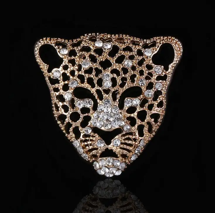 1 шт. распродажа Высококачественная Мужская брошь в виде головы тигра с кристаллами