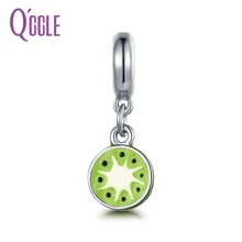 QGGLE High Quality Alloy Kiwi Fruit Pendant & Charm Fit Bangles & Bracelets For Women DIY Jewelry Gift For Girlfriend