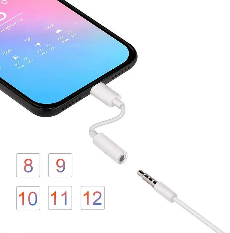 Yiwa музыкальный адаптер для наушников iPhone 7 8 X AUX адаптер для интерфейс Apple Female до 3,5 мм Мужские Адаптеры кабель для подключения наушников