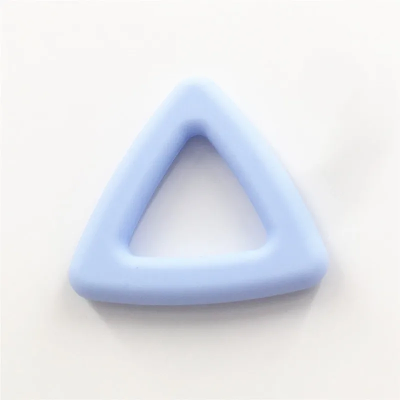 Chenkai 50 шт. без БФА, силиконовый треугольный прорезыватель, бусы, детское кольцо для соски, прорезыватель, Жевательная подвеска, ювелирные изделия, DIY сенсорная игрушка - Цвет: Blue