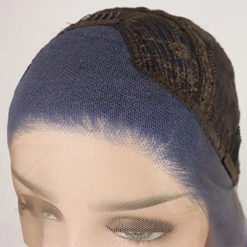 Bombshell прямые синтетические парики на кружеве голубого цвета термостойкие волокна волос естественные волосы для белых женщин