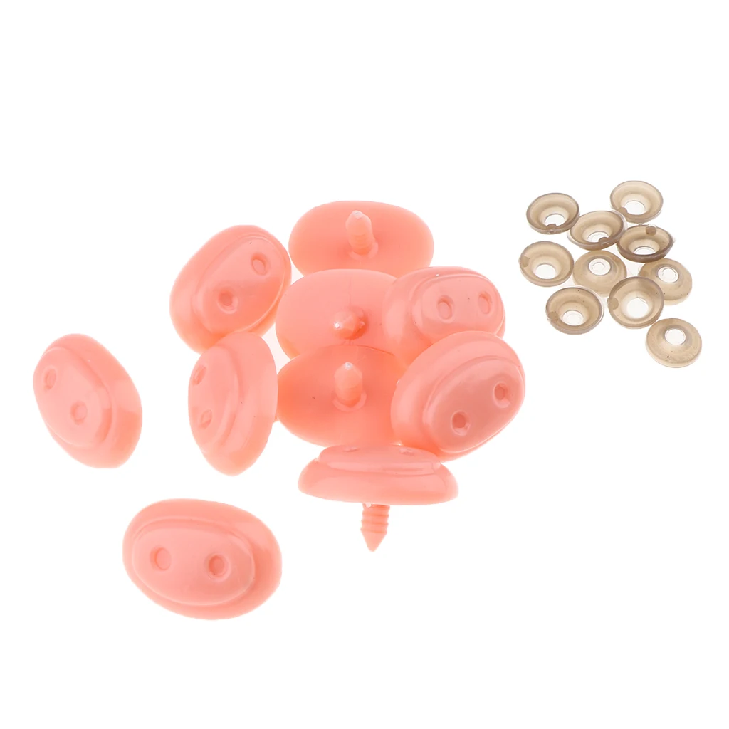 10 Pcs Pink Pig Noses Plastic Safety Parts for Soft Toys & Stuffed Animals Accessories DIY Doll Making piggy Nose