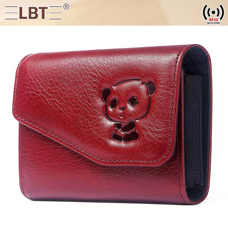 

RFID credit card holder wallet women Genuine Leather Hasp Fashion Animal Prints purse bag pink women high quality new 2019