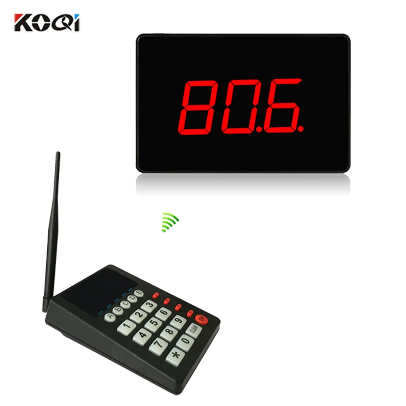 

2 sets Customer Waiting Queue System For Restaurant Order Services Easy Carry Keypad and Display Wireless 433.92Mhz