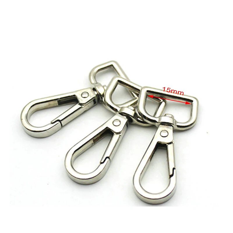 

15mm spring hook PUSH gate hooks Metal swivel snap hooks