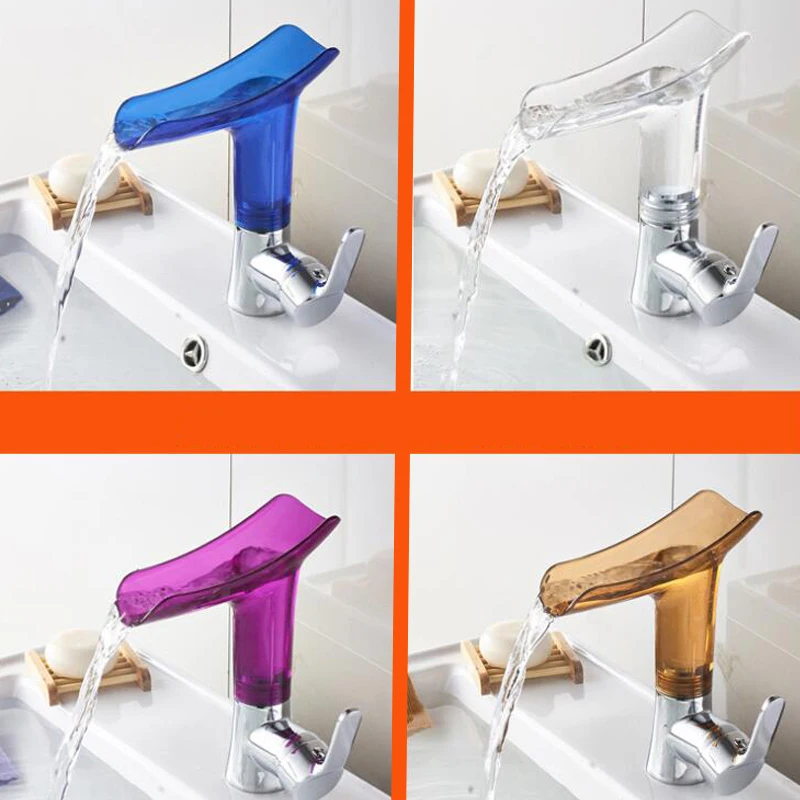 

Basin Faucets Waterfall faucet for Bathroom Basin Mixer Tap Single Handle Sink Mixer Tap Deck Mounted Bathroom Torneiras TL865
