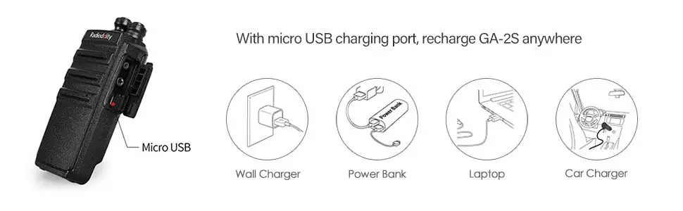 6 шт. радиодность GA-2S рация 400-470 МГц 2 Вт двухстороннее радио перезаряжаемый VOX длинный диапазон USB зарядное устройство наушник программный кабель