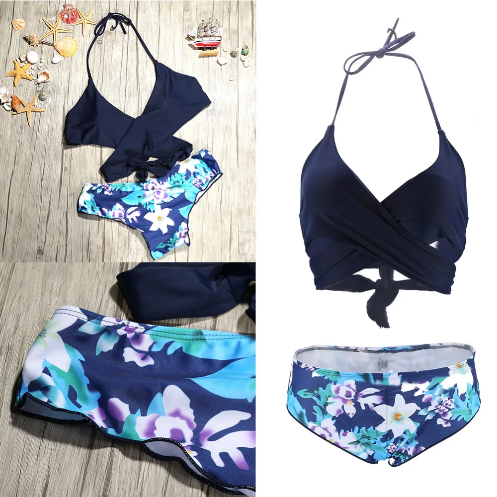 Buy Two Piece Bikinis Set Women Swimsuit High Waisted